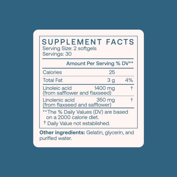 BodyBio Omega Oils 3 & 6 - Essential Fatty Acids for Brain and Heart Health | Organic Safflower and Flax Seed Oil Blend | Cold-Pressed Oils | DHA EPA | Balance Oil 60 Softgel - Image 2