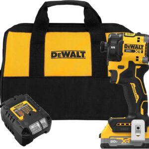 DEWALT 20V MAX XR 1/4 Inch Quiet Hydraulic Cordless Impact Driver Kit with POWERSTACK Battery and Charger (DCF870E1)