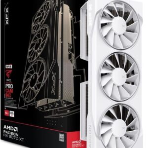 XFX Swift AMD Radeon RX 9070XT Triple Fan White Gaming Edition with 16GB GDDR6 HDMI 3xDP, AMD RDNA 4 RX-97TSWF3W9