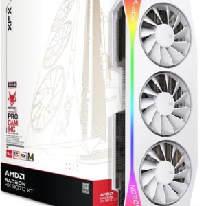 XFX Mercury AMD Radeon RX 9070XT OC Magnetic Air White Edition with RGB 16GB GDDR6 HDMI 3xDP, AMD RDNA 4 RX-97TMARGW9