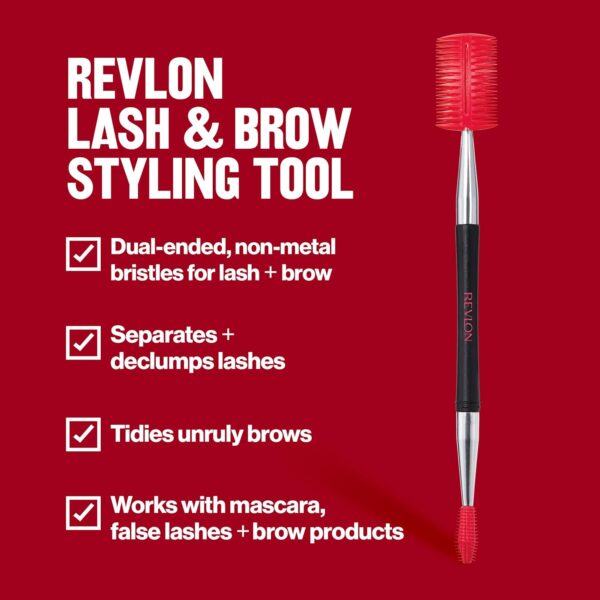 Revlon Lash & Brow Styling Tool, Dual Ended Eyelash Separator & Eyebrow Brush Spoolie, Works with Mascara & Brow Makeup, 1 count - Image 4