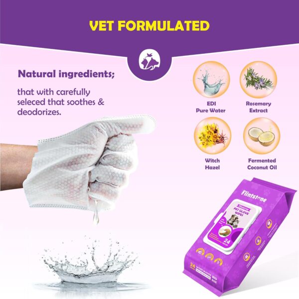 Flintstone Dog Wipes Cleaning Deodorizing - Hypoallergenic Cat Wipes - Extra Thick Wet Dog Wipes for Paws and Butt - Daily Care & Travel Pet Wipes - Latest Pet Wipes for Dogs, Puppy & Cats – 24pcs - Image 4