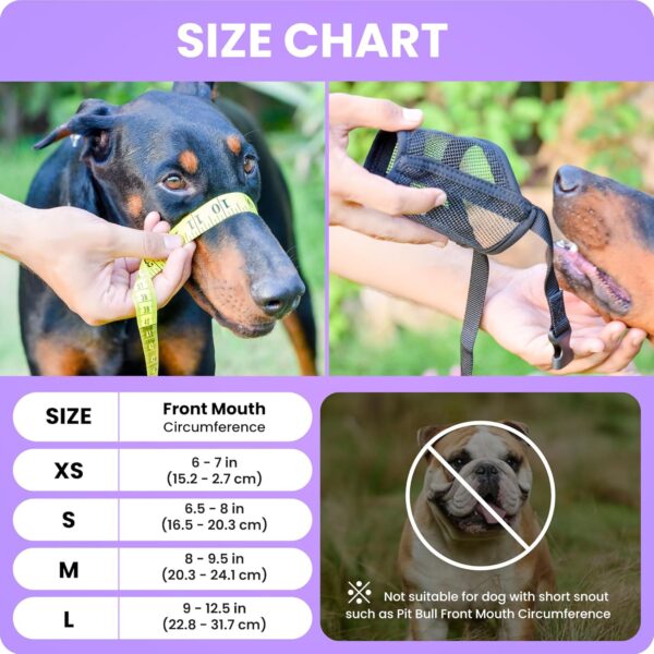 Flintstone Dog Muzzle for Large Dogs – Soft Air Mesh Muzzle for Large Sized Dog | Breathable Mouth Guard to Prevent Biting Chewing Grooming | No Bark Muzzle L 9”-12.5” - Image 3