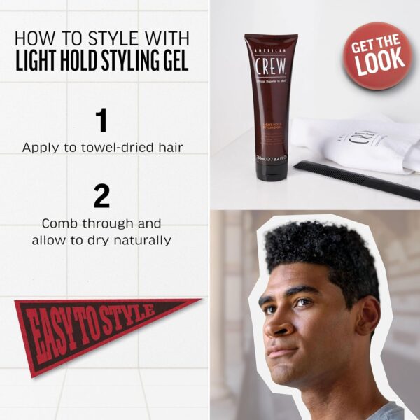 American Crew Men's Hair Gel, Light Hold Styling Product, 13.1 fl oz - Image 3