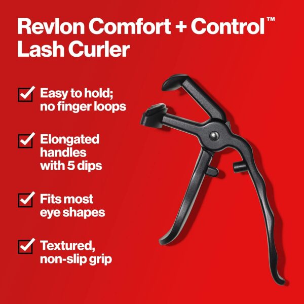 Revlon Comfort and Control Eyelash Curler, Easy to Use with Storage for Refill Pads - Image 4