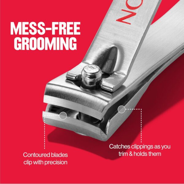 Revlon Catch-All Nail Clipper, Manicure Tool with a Contoured Blade & Built-in Nail Catcher for Mess-Free Grooming, 1 Count - Image 4