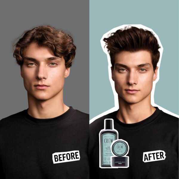 American Crew Men's Pre-Styler Fiber Shampoo for Damaged & Fine Hair, Strengthening Shampoo, Adds Thickness & Shine, Vegan, 8.4 fl oz - Image 2