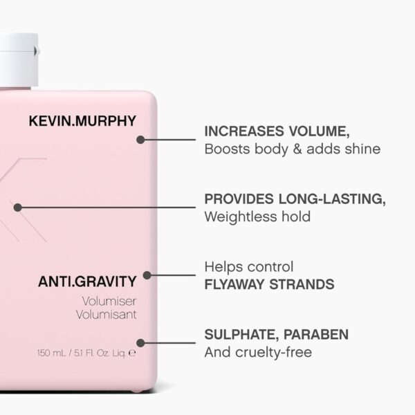 KEVIN.MURPHY ANTI.GRAVITY - Volumising & Texturising Lotion - For All Hair Types - Hair Volume, Texture & Shine - Less Flyaways - Sulphate & Paraben Free Care - 150 mL / 5.1 fl oz - Image 4